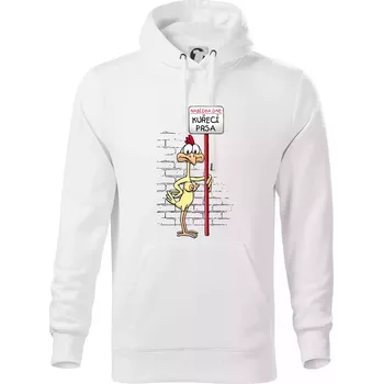 Pánská mikina Kuřecí prsa (Hana-creative) - Mikina pánská Cape s kapucí - S ( Bílá )