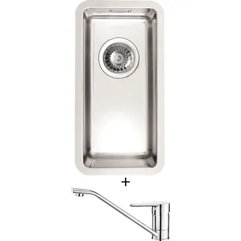 Nerezový dřez Dřez pod desku SET Alveus KOMBINO 10 U nerez + Deante CORIO BFC 060M chrom