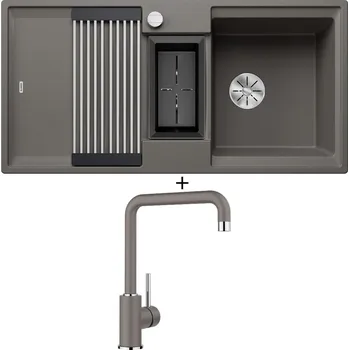 Granitový dřez Granitový dřez SET Blanco ADIRA 6 S šedá vulkán s excentrem 527604 + Blanco MILI šedá vulkán 527460