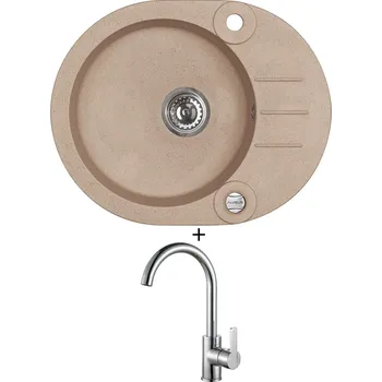 Granitový dřez Granitový dřez SET Alveus ROLL 40 beige 55 + Alveus TONIA chrom