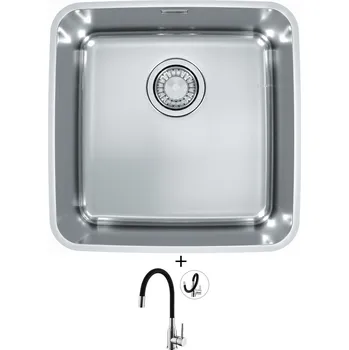 Granitový dřez Dřez pod desku SET Alveus LUNO 30 nerez + Alveus MINTAS chrom/černá