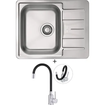Nerezový dřez Nerezový dřez SET Alveus LINE 60 nerez + Deante NEO LUNO BOC B720 nerez