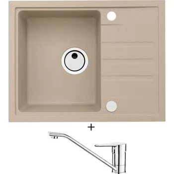 Granitový dřez Granitový dřez SET Alveus INTERMEZZO 30 beige 55 + Deante CORIO BFC 060M chrom