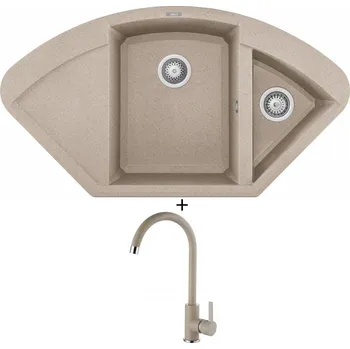 Granitový dřez Granitový dřez SET Elleci EASY CORNER G51 avena + Elleci C01 CADDY G51 avena