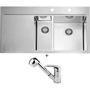 Nerezový dřez Nerezový dřez SET Alveus PURE 60 nerez odkap vlevo + Alveus OAZA chrom