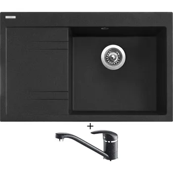 Granitový dřez Granitový dřez SET Sinks RIM 780 P granblack + Laveo IGA BGG 760D černá