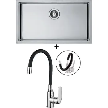 Nerezový dřez Nerezový dřez SET Alveus Quadrix 60 nerez + Kuchinox ELZA BKE 761 chrom/černá