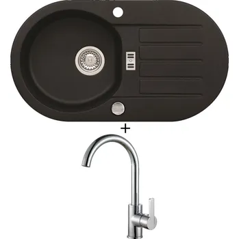 Granitový dřez Granitový dřez SET Alveus NIAGARA 40 black 91 + Alveus TONIA chrom