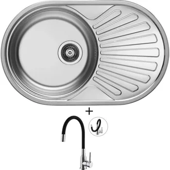 Granitový dřez Nerezový dřez SET Alveus CIKLO 20 tkaná struktura + Alveus MINTAS chrom/černá