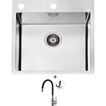 Nerezový dřez Nerezový dřez SET Alveus PURE 30 nerez + Alveus MINTAS nerez/černá