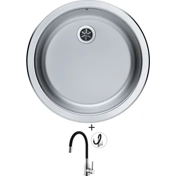 Nerezový dřez Nerezový dřez SET Alveus FORM 10 tkaná struktura + Alveus MINTAS chrom/černá