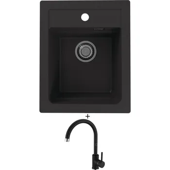 Granitový dřez Granitový dřez SET Alveus ATROX 10 black 91 + Alveus TONIA black 91