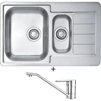 Nerezový dřez SET Alveus LINE 70 tkaná struktura + Deante CORIO BFC 060M chrom