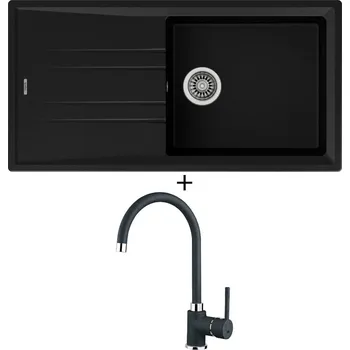 Granitový dřez SET Teka STONE 60 L-TG 1B 1D nero + Teka SP 995 TG nero