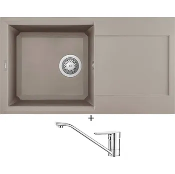 Granitový dřez Granitový dřez SET Elleci EASY 290 G43 tortora + Deante CORIO BFC 060M chrom
