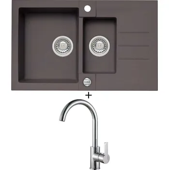 Granitový dřez Granitový dřez SET Alveus ROCK 70 chocolate 03 + Alveus TONIA chrom