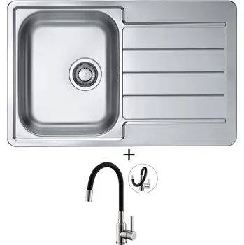 Nerezový dřez Nerezový dřez SET Alveus LINE 80 tkaná struktura + Alveus MINTAS nerez/černá
