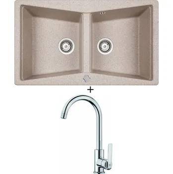 Granitový dřez Granitový dřez SET Teka LUMINA 90 B-TG pískově béžová + Teka IN 915 CR chrom