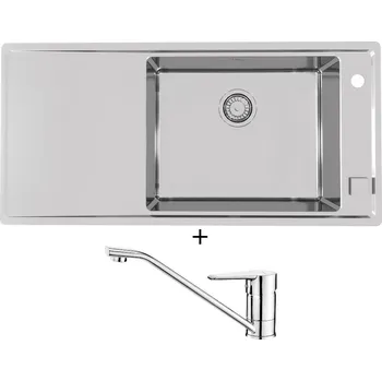 Nerezový dřez Nerezový dřez SET Alveus STRICTO 30 nerez odkap vlevo + Deante CORIO BFC 060M chrom