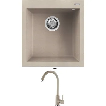 Granitový dřez Granitový dřez SET Elleci QUADRA 102 G51 avena + Elleci C01 CADDY G51 avena