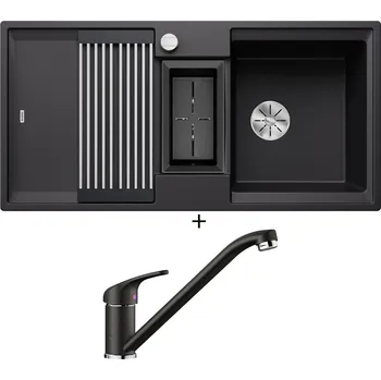 Granitový dřez Granitový dřez SET Blanco ADIRA 6 S černá s excentrem 527601 + Blanco DARAS černá 526152
