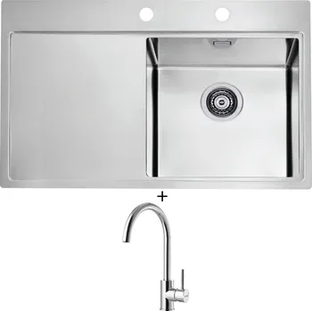 Nerezový dřez Nerezový dřez SET Alveus PURE 40 nerez odkap vlevo + Alveus ROXA chrom