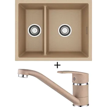 Granitový dřez Dřez pod desku SET Alveus OMNI 50 beige 55 + Alveus NINA beige 55