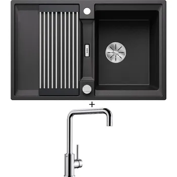 Granitový dřez Granitový dřez SET Blanco ADIRA 45 S antracit s excentrem 527586 + Blanco MILI chrom 519413