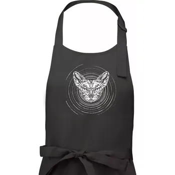 Kuchyňská zástěra Psycho kočka - Dámská zástěra na vaření - Univerzální velikost ( Tmavá břidlice (šedá se zeleným nádechem) )