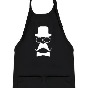 Kuchyňská zástěra Mustache pán - Dětská zástěra na vaření - Univerzální velikost ( Černá )