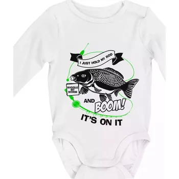 Kojenecké oblečení I Just hold My Rod - Body kojenecké s dlouhým rukávem - Dlouhý r. 3-6 měs ( Bílá )