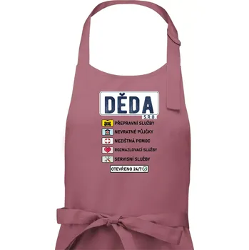 Kuchyňská zástěra Děda sro služby - Pánská zástěra na vaření - Univerzální velikost ( Starorůžová )