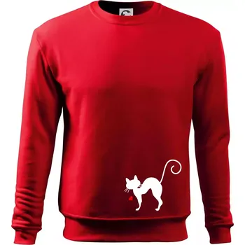 Pánská mikina Zamilovaná kočka prohnutá - Mikina Essential pánská - 2XL ( Červená )
