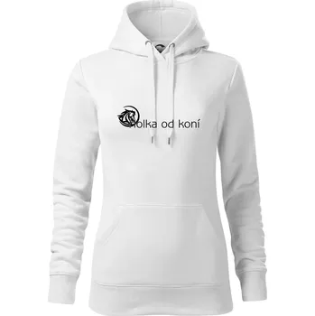 Dámská mikina Holka od koní - Mikina dámská Cape s kapucí - S ( Bílá )