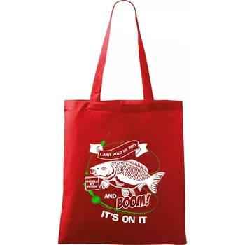Nákupní taška I Just hold My Rod - Taška bavlněná - 42 x 38 cm ( Červená )