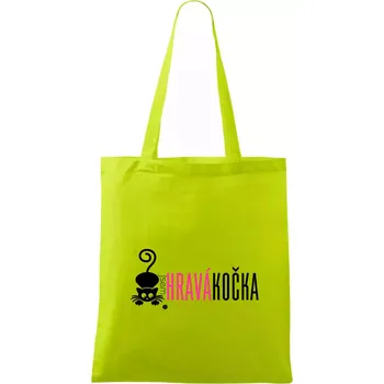 Jsem hravá kočka - Taška bavlněná - 42 x 38 cm ( Limetková )