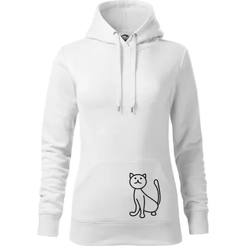 Dámská mikina Kočka kouká - Mikina dámská Cape s kapucí - S ( Bílá )