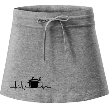 Dámská sukně EKG kuchař hrnec - Sportovní sukně - two in one - S ( Tmavě šedý melír )