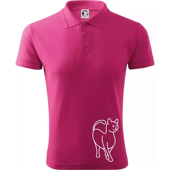 Pánská košile Ladná kočka - Polokošile pánská Pique Polo 203 - 4XL ( Purpurová )