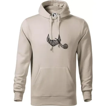 Pánská mikina Mustache fajfka - Mikina pánská Cape s kapucí - XL ( Ledově šedá )