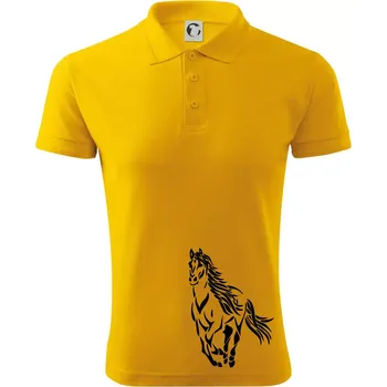 Pánská košile Kůň běžící - Polokošile pánská Pique Polo 203 - M ( Žlutá )