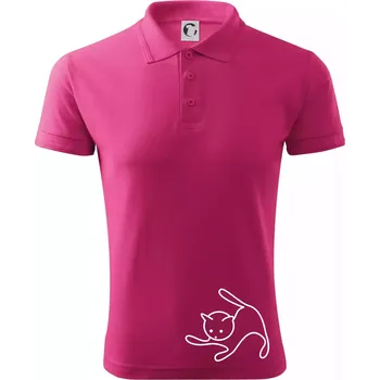 Pánská košile Kočka si hraje - Polokošile pánská Pique Polo 203 - M ( Purpurová )