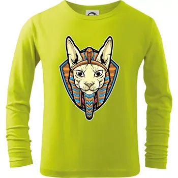 Dětská móda Egyptská kočka - Triko dětské Long Sleeve - 104-110cm / 3-4 roky ( Limetková )