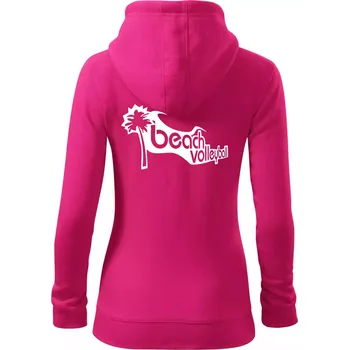 Dámská mikina Beach volleyball obrys - Dámská mikina trendy zipper s kapucí - 2XL ( Purpurová )