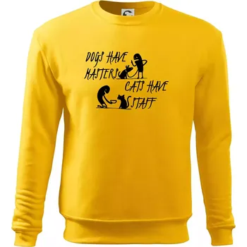 Pánská mikina Dogs have masters, cats have staff - Mikina Essential pánská - 3XL ( Žlutá )