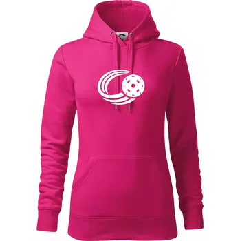 Dámská mikina Florbal míček - Mikina dámská Cape s kapucí - XS ( Purpurová )