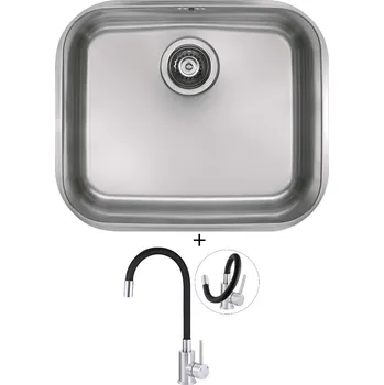 Nerezový dřez Dřez pod desku SET Alveus VARIANT 10/250 nerez + Deante NEO LUNO BOC B720 nerez