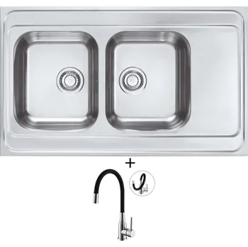 Granitový dřez Nerezový dřez SET Alveus CLASSIC PRO 80 nerez + Alveus MINTAS chrom/černá