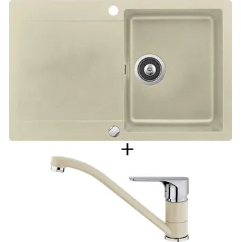 Granitový dřez SET Teka CLIVO 45 B-TQ 1B 1D topaz + Teka CROMO TG topaz