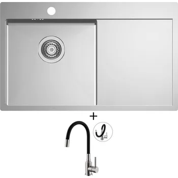 Nerezový dřez Nerezový dřez SET Alveus QUARTO 30 nerez + Alveus MINTAS nerez/černá